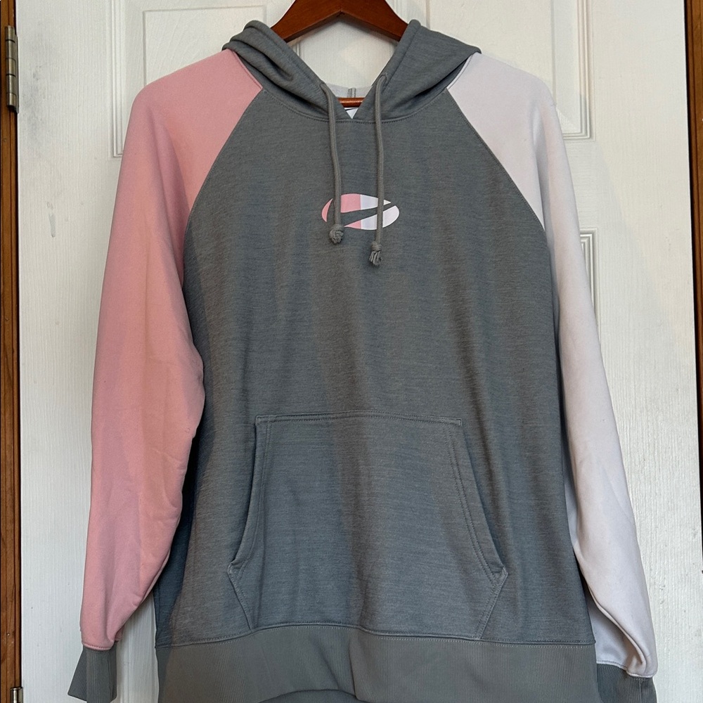 Nike Tri-Color Hoodie in Gray, Pink, and White